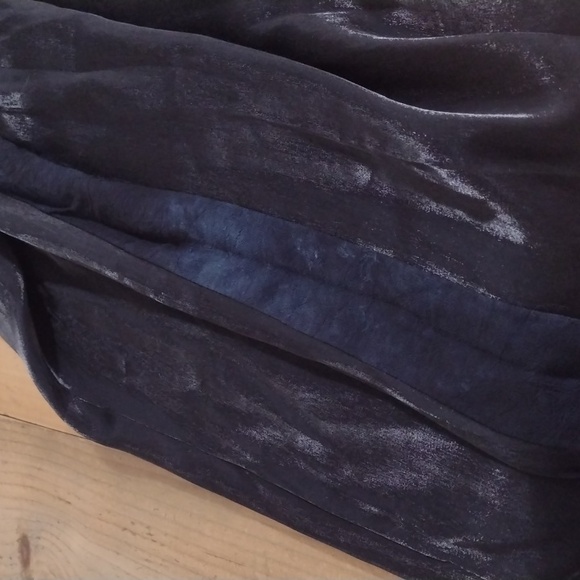 Coco + Juan Vintage Black Shimmer Wide Leg Elastic Waist Pull On Pants Size 2 - Picture 12 of 12